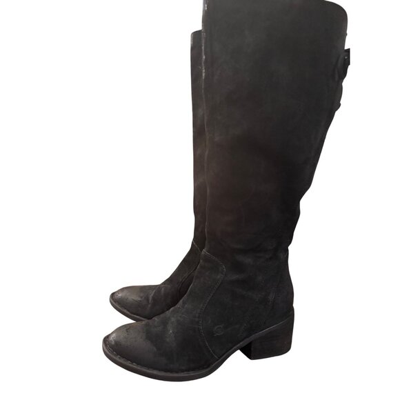 Born Womens Felicia Black Leather Knee-High Boots Wide Calf Size 7M - Picture 10 of 13